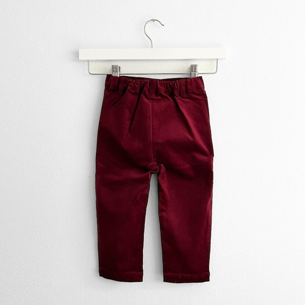 NWT Handsome Boys Long Sleeve Dress Shirt & Pants Fall Gingham Burgundy/Navy 2T - Picture 5 of 5